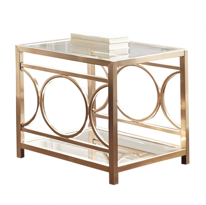 Olympia - End Table - Gold – End Tables by Steve Silver Furniture at Furniture Wholesale Plus , Nashville furniture store