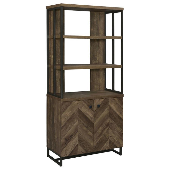 Millbrook - 2 Door Storage Bookshelf - Rustic Oak – Standard Bookcases by CoasterEveryday at Furniture Wholesale Plus , Nashville furniture store