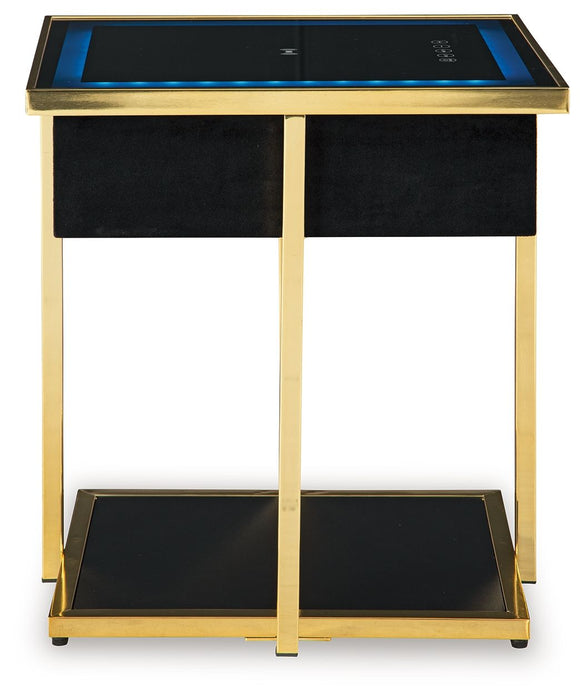 Rexwell - Accent Table With Speaker - Black / Gold Finish – Accent Tables by Signature Design by Ashley® at Furniture Wholesale Plus , Nashville furniture store