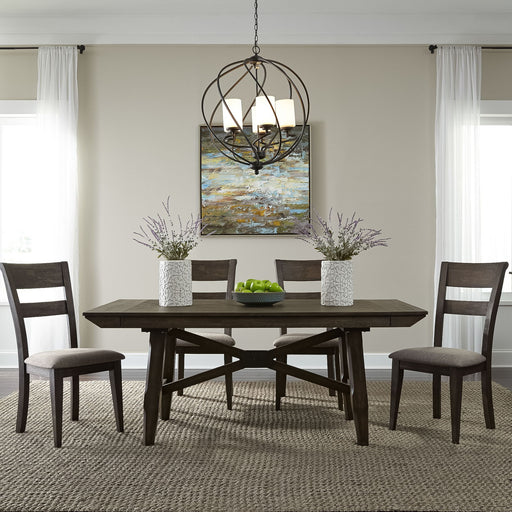 Double Bridge - Trestle Table Set – 5 Piece Dining Room Sets by Liberty Furniture at Furniture Wholesale Plus , Nashville furniture store
