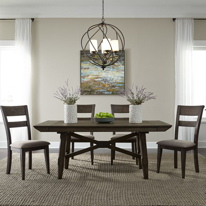 Double Bridge - Trestle Table Set – 5 Piece Dining Room Sets by Liberty Furniture at Furniture Wholesale Plus , Nashville furniture store