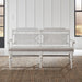 River Place - Panel Back Bench - Riverstone White & Tobacco – Upholstered Benches by Liberty Furniture at Furniture Wholesale Plus , Nashville furniture store