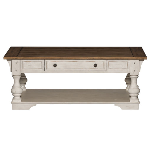 Morgan Creek - Cocktail Table - Antique White / Wirebrushed Tobacco Accents – Cocktail Tables by Liberty Furniture at Furniture Wholesale Plus , Nashville furniture store