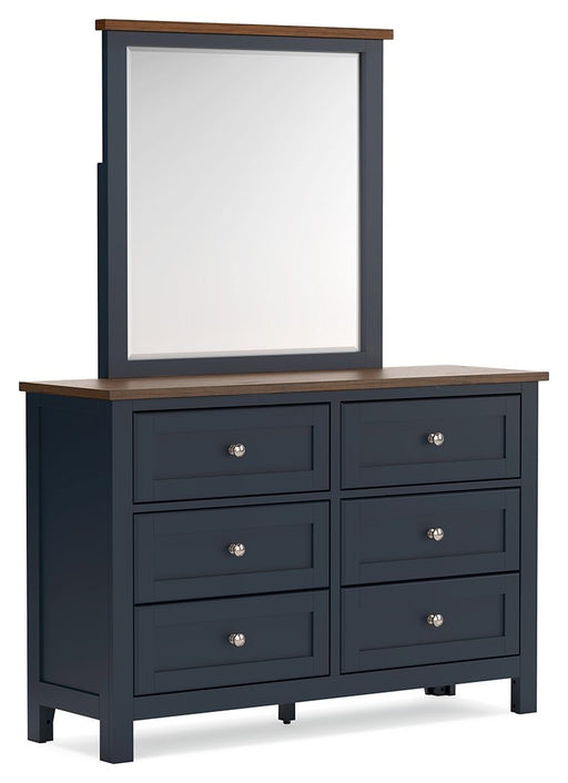 Landocken - Dresser and Mirror - Brown / Blue – Dresser & Mirror by Signature Design by Ashley® at Furniture Wholesale Plus , Nashville furniture store