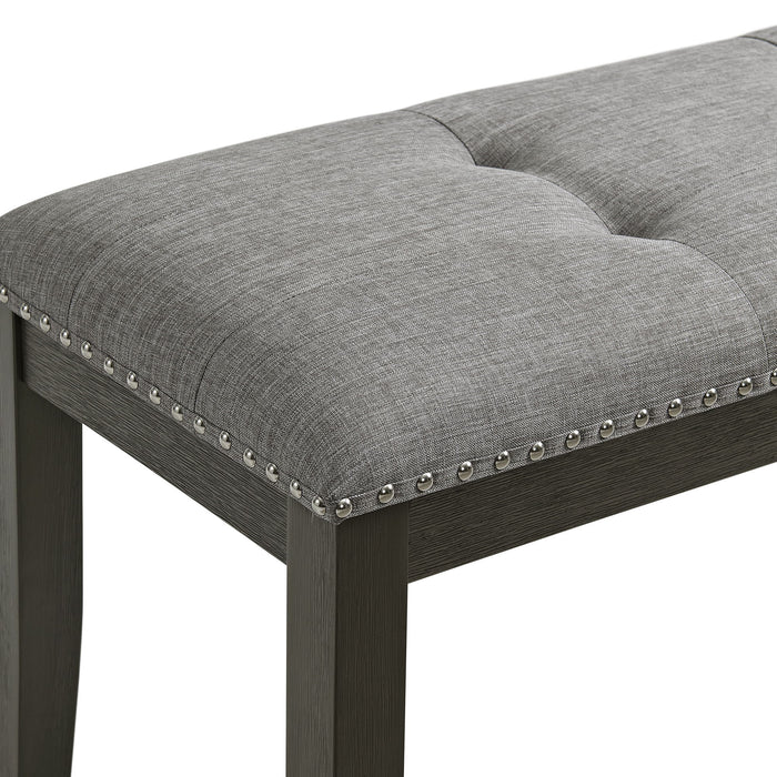 Everdeen - Bench With Gray Fabric and Nail Heads - Charcoal – Upholstered Benches by Elements International at Furniture Wholesale Plus , Nashville furniture store