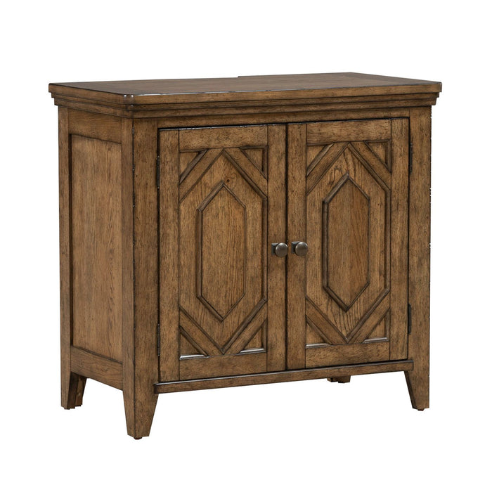 Carolina Park - 2 Door Bedside Chest With Charging Station - Amber Brown – Bedside Chests by Liberty Furniture at Furniture Wholesale Plus , Nashville furniture store