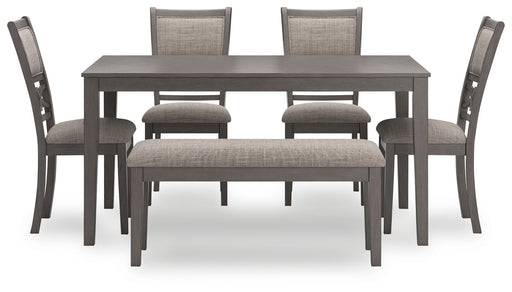 Wrenning - Gray - Dining Room Table Set (Set of 6) - Premium 6 Piece Dining Room Sets from Signature Design by Ashley® - Just $708! Shop now at Furniture Wholesale Plus  We are the best furniture store in Nashville, Hendersonville, Goodlettsville, Madison, Antioch, Mount Juliet, Lebanon, Gallatin, Springfield, Murfreesboro, Franklin, Brentwood