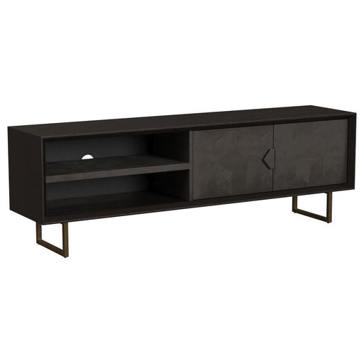 Marsden - 2 Door Mango Wood TV Stand - Charcoal Black - Premium TV Stands from Coaster Fine Furniture - Just $789! Shop now at Furniture Wholesale Plus  We are the best furniture store in Nashville, Hendersonville, Goodlettsville, Madison, Antioch, Mount Juliet, Lebanon, Gallatin, Springfield, Murfreesboro, Franklin, Brentwood