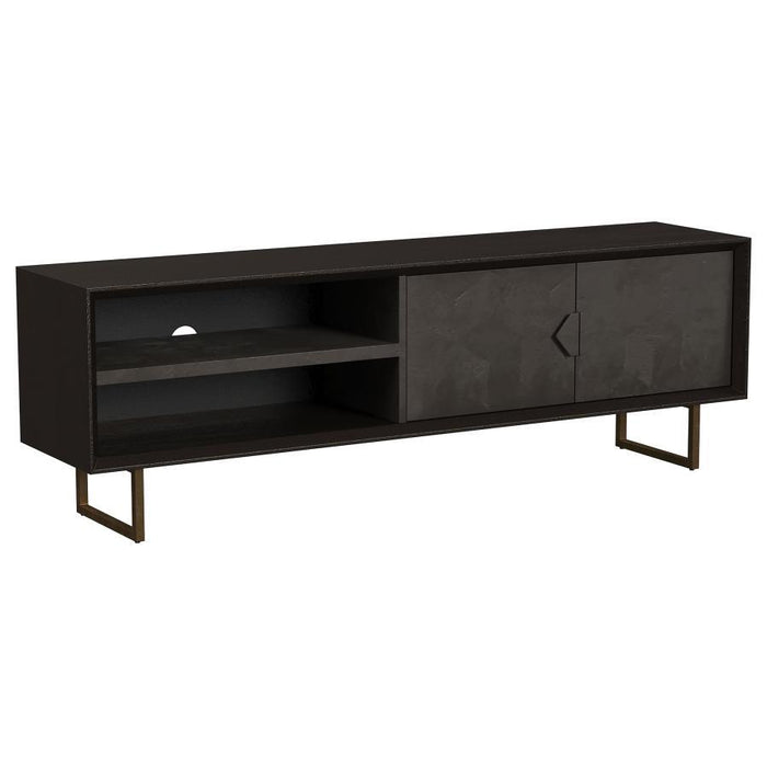 Marsden - 2 Door Mango Wood TV Stand - Charcoal Black – TV Stands by Coaster Fine Furniture at Furniture Wholesale Plus , Nashville furniture store