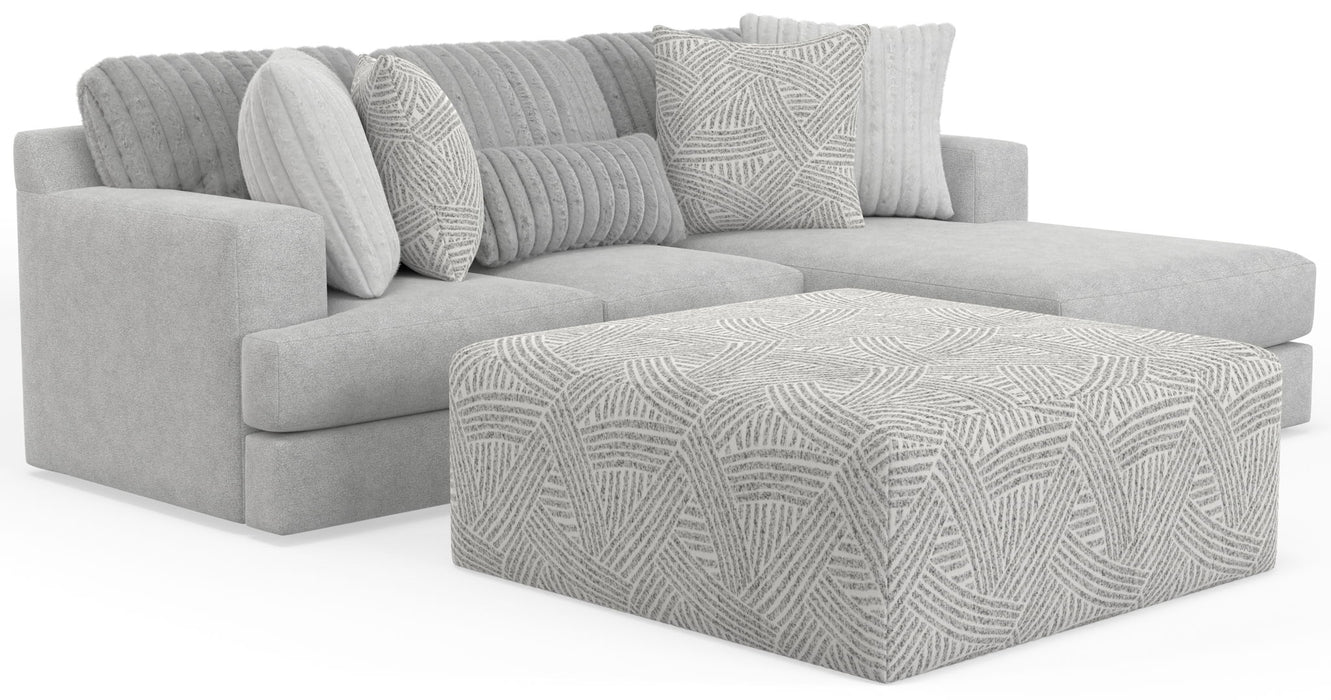 Logan - Upholstered Sectional With Comfort Coil Seating - 46" Cocktail Ottoman And Accent Pillows Included – 2 Piece Living Room Sets by Jackson at Furniture Wholesale Plus , Nashville furniture store