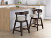 Haddigan - Upholstered Swivel Barstool (Set of 2) - Dark Brown – Stool Sets by Signature Design by Ashley® at Furniture Wholesale Plus , Nashville furniture store