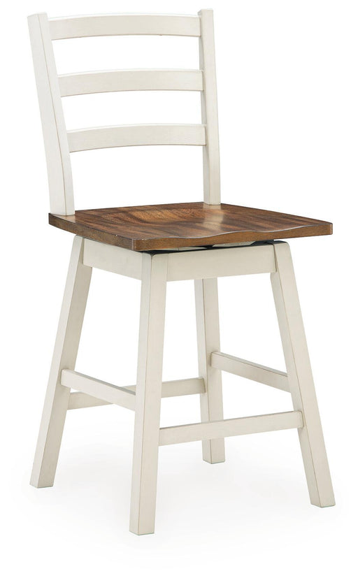 Brinfern - Swivel Stool (Set of 2) - Brown / Antique White – Stool Sets by Signature Design by Ashley® at Furniture Wholesale Plus , Nashville furniture store