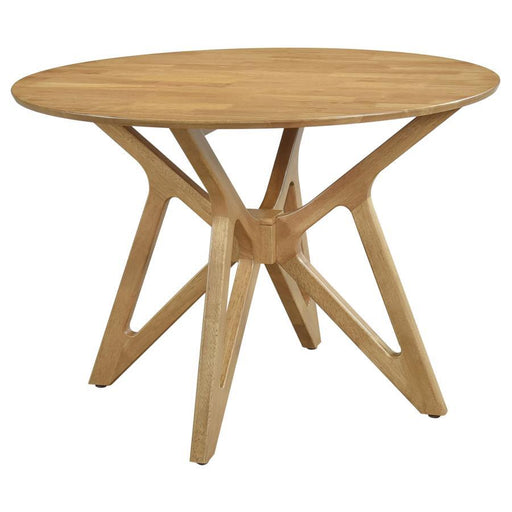 Elowen - Round Solid Wood Dining Table - Light Walnut - Premium Dining Tables from CoasterEveryday - Just $339! Shop now at Furniture Wholesale Plus  We are the best furniture store in Nashville, Hendersonville, Goodlettsville, Madison, Antioch, Mount Juliet, Lebanon, Gallatin, Springfield, Murfreesboro, Franklin, Brentwood