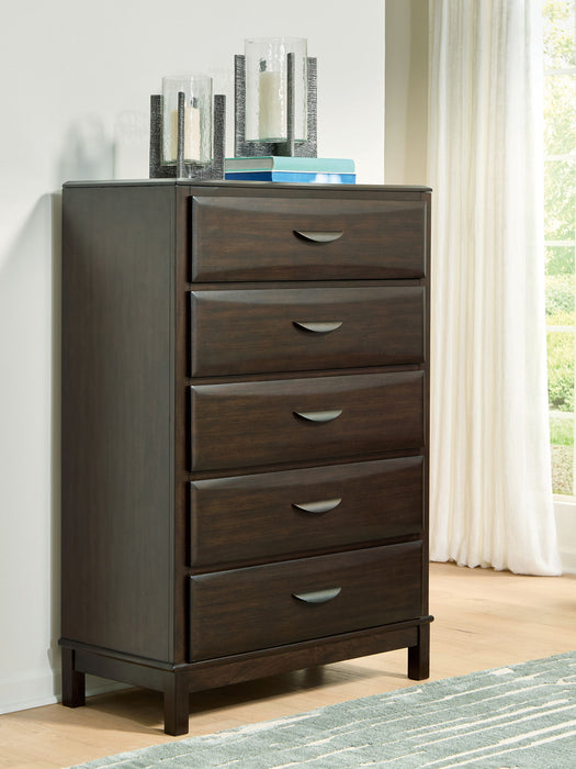 Vanmore - Five Drawer Chest - Dark Brown – Accent Chests by Benchcraft® at Furniture Wholesale Plus , Nashville furniture store