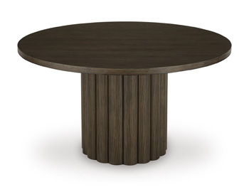 Radkin - Round Dining Room Table - Burnished Brown – Dining Tables by Signature Design by Ashley® at Furniture Wholesale Plus , Nashville furniture store