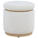 Remuda - Boucle Upholstered Round Storage Ottoman - Ivory – Storage Ottomans by Coaster Fine Furniture at Furniture Wholesale Plus , Nashville furniture store