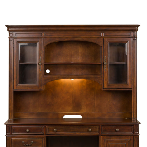 Brayton Manor - Jr Executive Credenza Hutch - Cognac – Hutches by Liberty Furniture at Furniture Wholesale Plus , Nashville furniture store