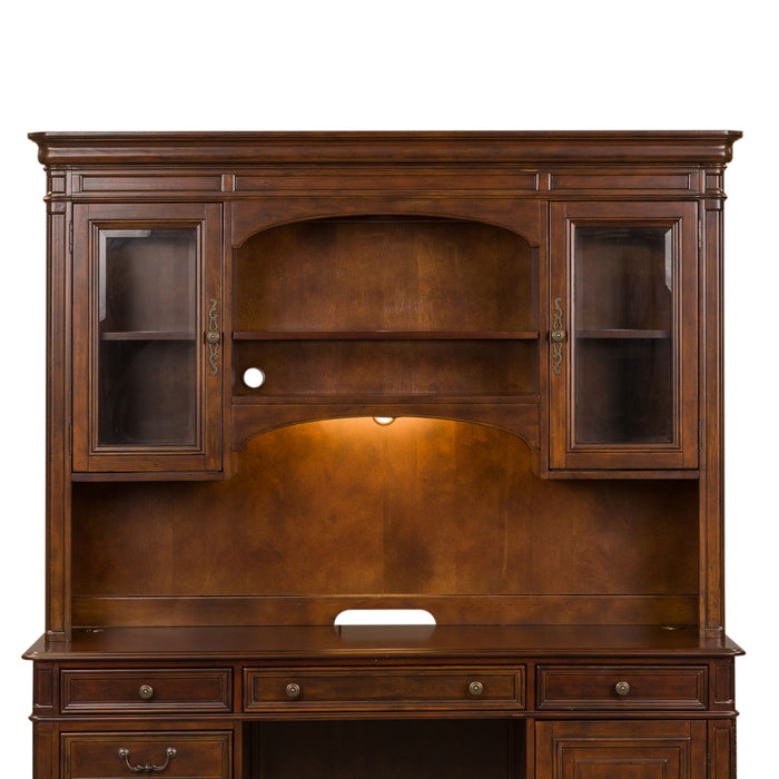 Brayton Manor - Jr Executive Credenza Hutch - Cognac – Hutches by Liberty Furniture at Furniture Wholesale Plus , Nashville furniture store
