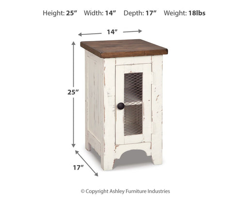 Wystfield - Chair Side End Table - White / Brown – Chair Side Tables by Signature Design by Ashley® at Furniture Wholesale Plus , Nashville furniture store