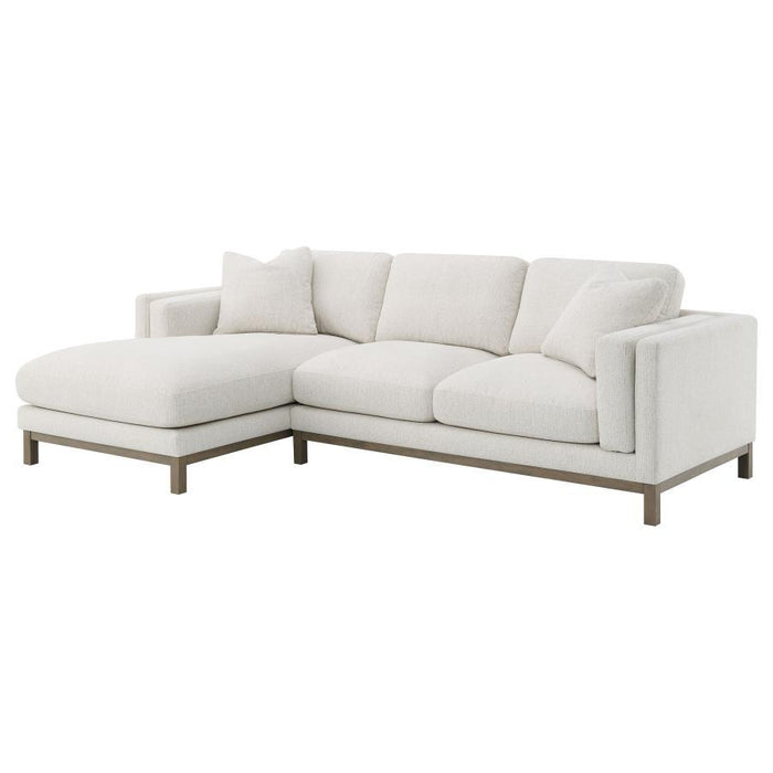 Geneva - Boucle Upholstered Sectional Chaise Sofa - Sand – Stationary Sectionals by Coaster Fine Furniture at Furniture Wholesale Plus , Nashville furniture store