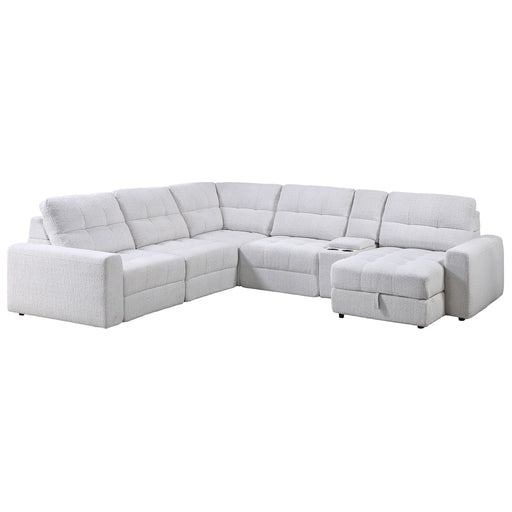 Snyder - 6 Piece Sectional - White – Stationary Sectionals by Steve Silver Furniture at Furniture Wholesale Plus , Nashville furniture store