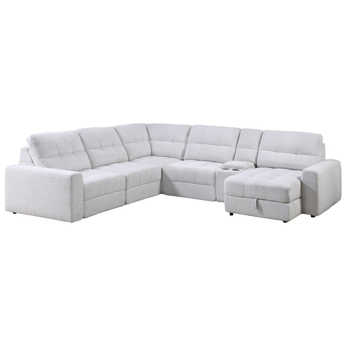 Snyder - 6 Piece Sectional - White – Stationary Sectionals by Steve Silver Furniture at Furniture Wholesale Plus , Nashville furniture store