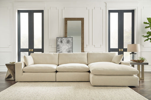 Elyza - 4 Pc. - Right Arm Facing Corner Chaise 3 Pc Sectional, Ottoman - Linen – 4 Piece Living Room Sets by Benchcraft® at Furniture Wholesale Plus , Nashville furniture store