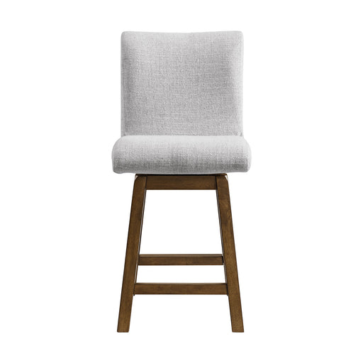Carmela - Swivel Counter Chair (Set of 2) - Brown / Light Gray Linen – Chair Sets by Elements International at Furniture Wholesale Plus , Nashville furniture store