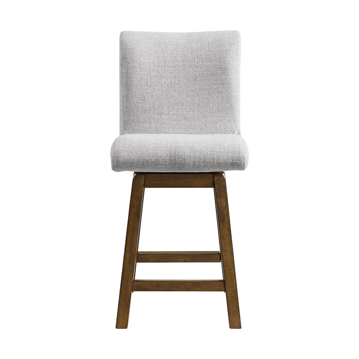 Carmela - Swivel Counter Chair (Set of 2) - Brown / Light Gray Linen – Chair Sets by Elements International at Furniture Wholesale Plus , Nashville furniture store