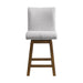Carmela - Swivel Counter Chair (Set of 2) - Brown / Light Gray Linen – Chair Sets by Elements International at Furniture Wholesale Plus , Nashville furniture store