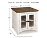 Wystfield - Rectangular End Table - 2 Doors - White / Brown – End Tables by Signature Design by Ashley® at Furniture Wholesale Plus , Nashville furniture store