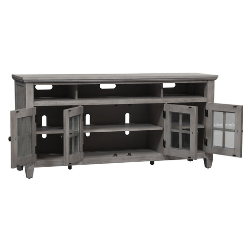 Heartland - Entertainment TV Stand - Antique White / Tobacco Tops – TV Stands by Liberty Furniture at Furniture Wholesale Plus , Nashville furniture store