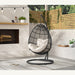 Playa - Swing Egg Chair With Base And Pillar - Dark Gray / Beige – Patio Swings by Elements International at Furniture Wholesale Plus , Nashville furniture store