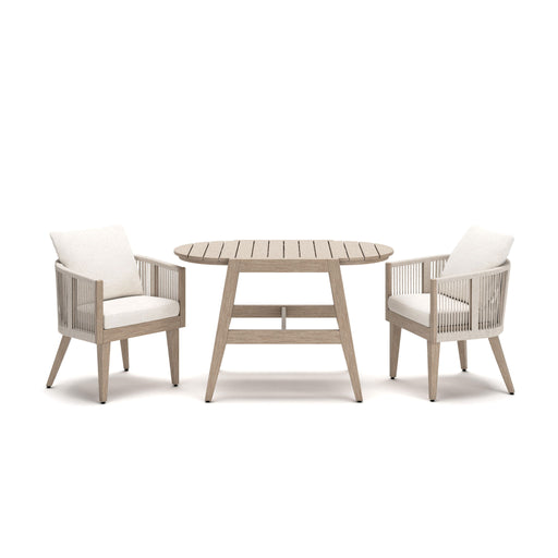 Ivory Vine - Chairs With Cushion / Table Set (Set of 3) - Beige – 3 Piece Outdoor Sets by Signature Design by Ashley® at Furniture Wholesale Plus , Nashville furniture store