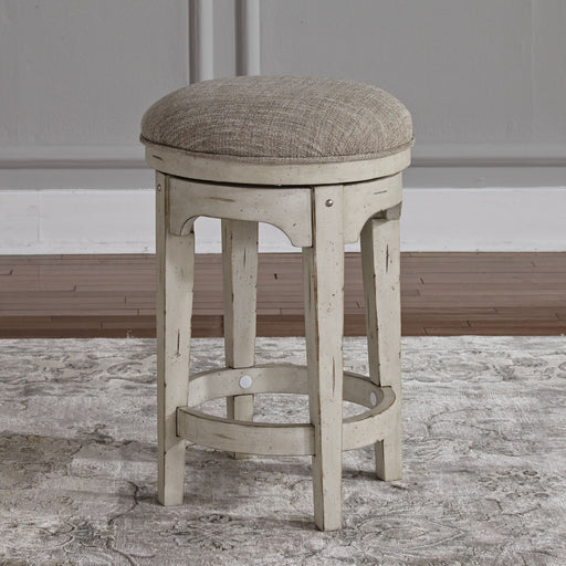 Morgan Creek - Console Swivel Stool - Antique White / Wirebrushed Tobacco Accents – Counter Height (24"-27") by Liberty Furniture at Furniture Wholesale Plus , Nashville furniture store