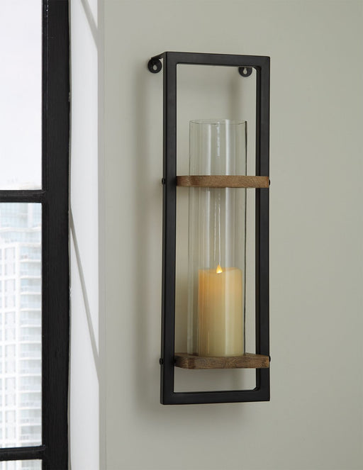 Colburn - Natural / Black - Wall Sconce - Premium Sconces from Signature Design by Ashley® - Just $68! Shop now at Furniture Wholesale Plus  We are the best furniture store in Nashville, Hendersonville, Goodlettsville, Madison, Antioch, Mount Juliet, Lebanon, Gallatin, Springfield, Murfreesboro, Franklin, Brentwood