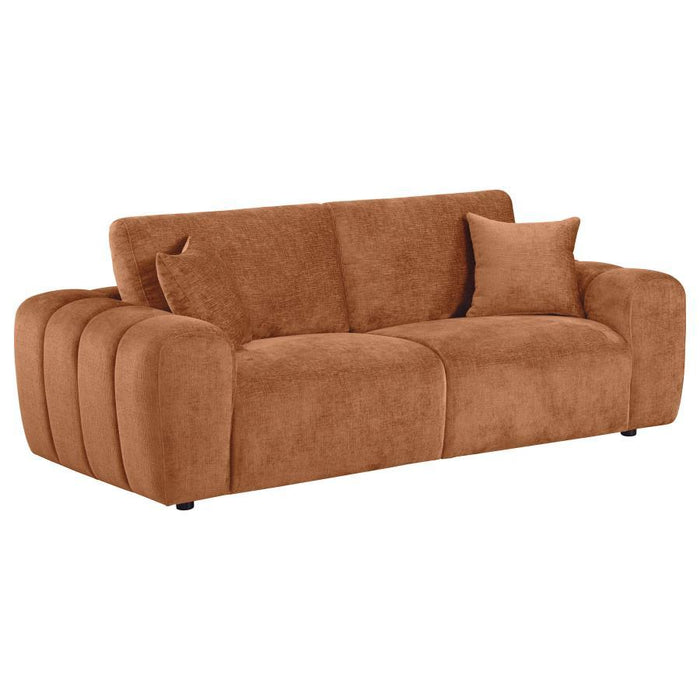 Burnett - Chenille Upholstered Wide Arm Sofa – Stationary Sofas by Coaster Fine Furniture at Furniture Wholesale Plus , Nashville furniture store
