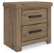 Oliandon - Two Drawer Night Stand - Light Brown – Nightstands w/ Charging Stations by Signature Design by Ashley® at Furniture Wholesale Plus , Nashville furniture store