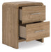 Gramburg - Two Drawer Night Stand - Warm Natural Brown – Nightstands w/ Charging Stations by Signature Design by Ashley® at Furniture Wholesale Plus , Nashville furniture store