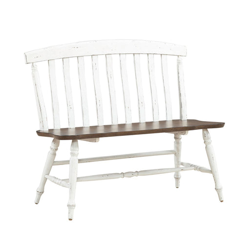 Al Fresco - Slat Back Bench - Graphite & Whitestone – Dining Benches by Liberty Furniture at Furniture Wholesale Plus , Nashville furniture store