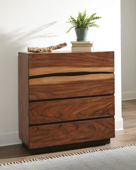 Winslow - 4-Drawer Bedroom Chest - Smokey Walnut – Accent Chests by CoasterElevations at Furniture Wholesale Plus , Nashville furniture store