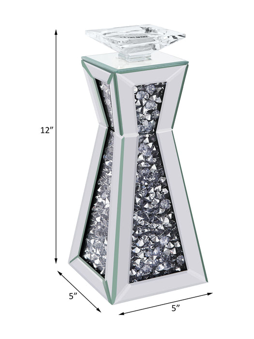 Noralie - Candle Holder Set of 2) - Mirrored, Faux Diamonds