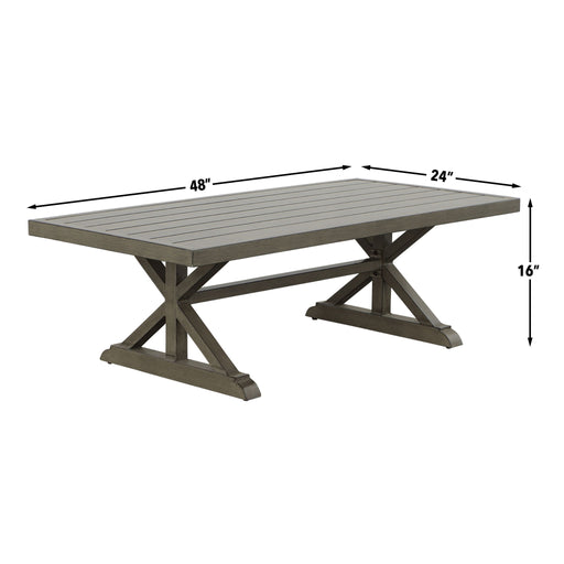 Jones - Outdoor Aluminum Coffee Table - Brown – Coffee Tables by Steve Silver Furniture at Furniture Wholesale Plus , Nashville furniture store