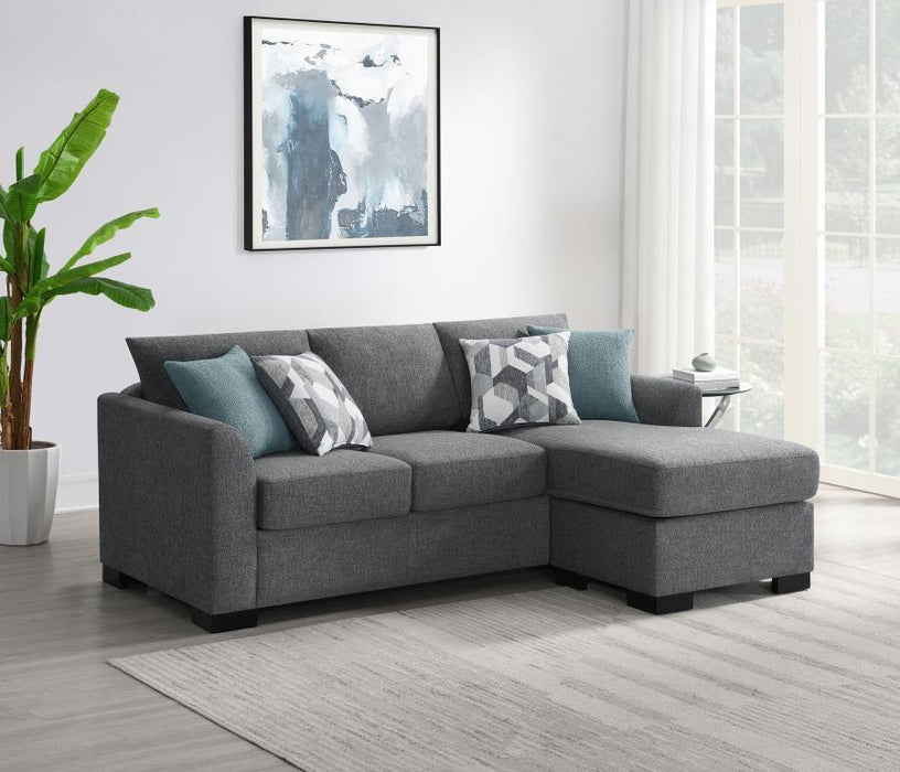 Storey - Upholstered Sleeper Sectional Chaise Sofa – Sleeper Sectionals by CoasterEveryday at Furniture Wholesale Plus , Nashville furniture store