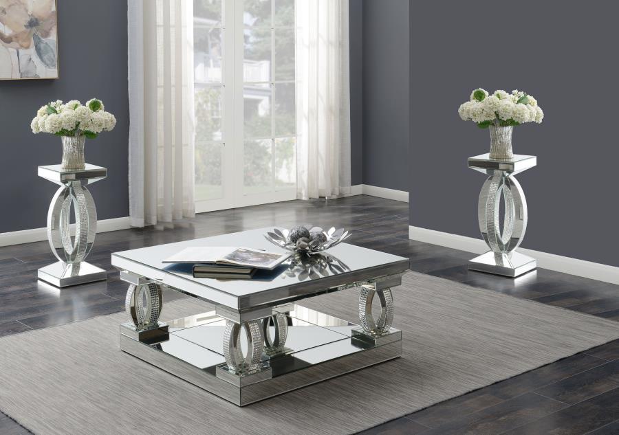 Amalia - Mirrored Coffee Table Set – Table Sets by Coaster Fine Furniture at Furniture Wholesale Plus , Nashville furniture store