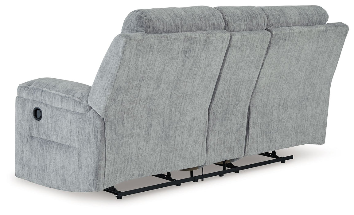 Buntington - Dbl Reclining Loveseat with Console - Pewter – Reclining Loveseats by Benchcraft® at Furniture Wholesale Plus , Nashville furniture store
