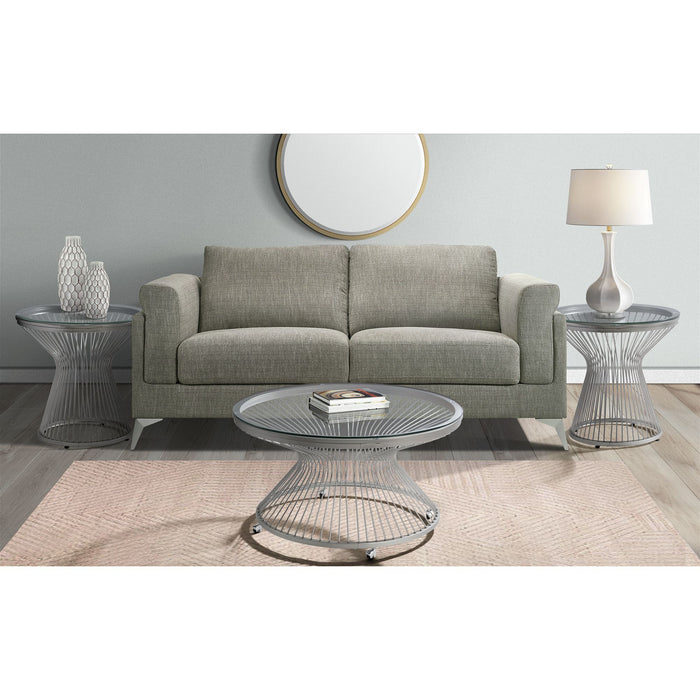 Lavinia - Chrome End Table - White – End Tables by Elements International at Furniture Wholesale Plus , Nashville furniture store