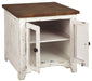 Wystfield - Rectangular End Table - 2 Doors - White / Brown – End Tables by Signature Design by Ashley® at Furniture Wholesale Plus , Nashville furniture store
