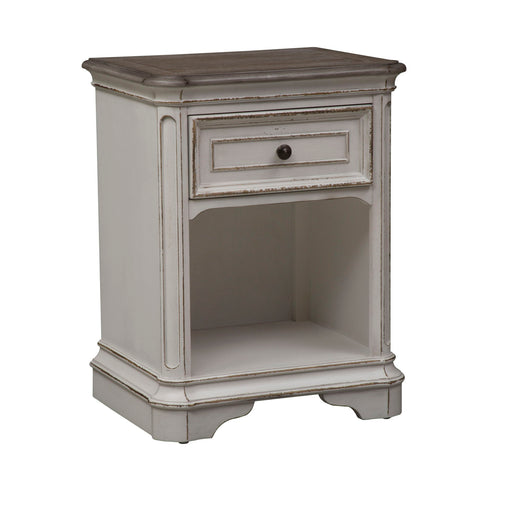 Magnolia Manor - 1 Drawer Nightstand - Antique White – Accent Nightstands by Liberty Furniture at Furniture Wholesale Plus , Nashville furniture store