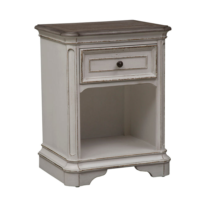 Magnolia Manor - 1 Drawer Nightstand - Antique White – Accent Nightstands by Liberty Furniture at Furniture Wholesale Plus , Nashville furniture store